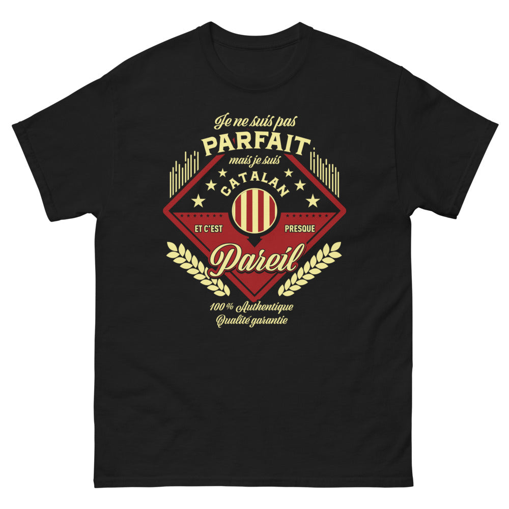 T-shirt Catalogne noir - Je ne suis pas parfait mais je suis Catalan