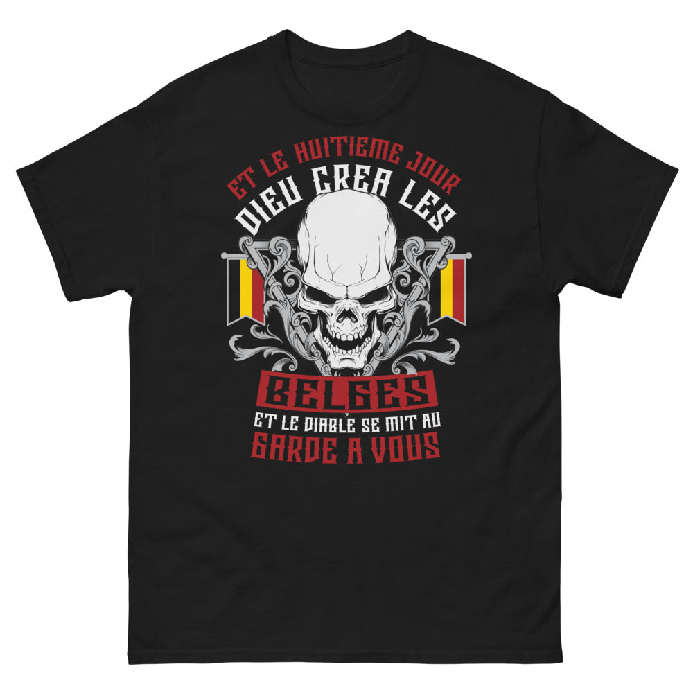 T-shirt Belgique noir - Et le huitième jour, Dieu créa les Belges