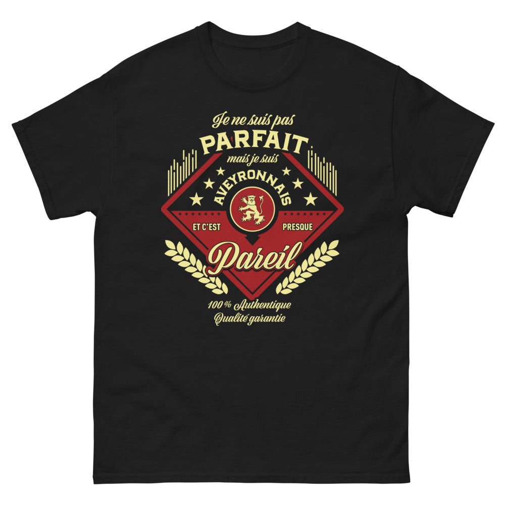 T-shirt Aveyronnais noir - Je ne suis pas parfait