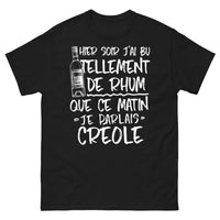 Thumbnail for T-shirt Créole noir - Hier soir, j'ai bu tellement de rhum