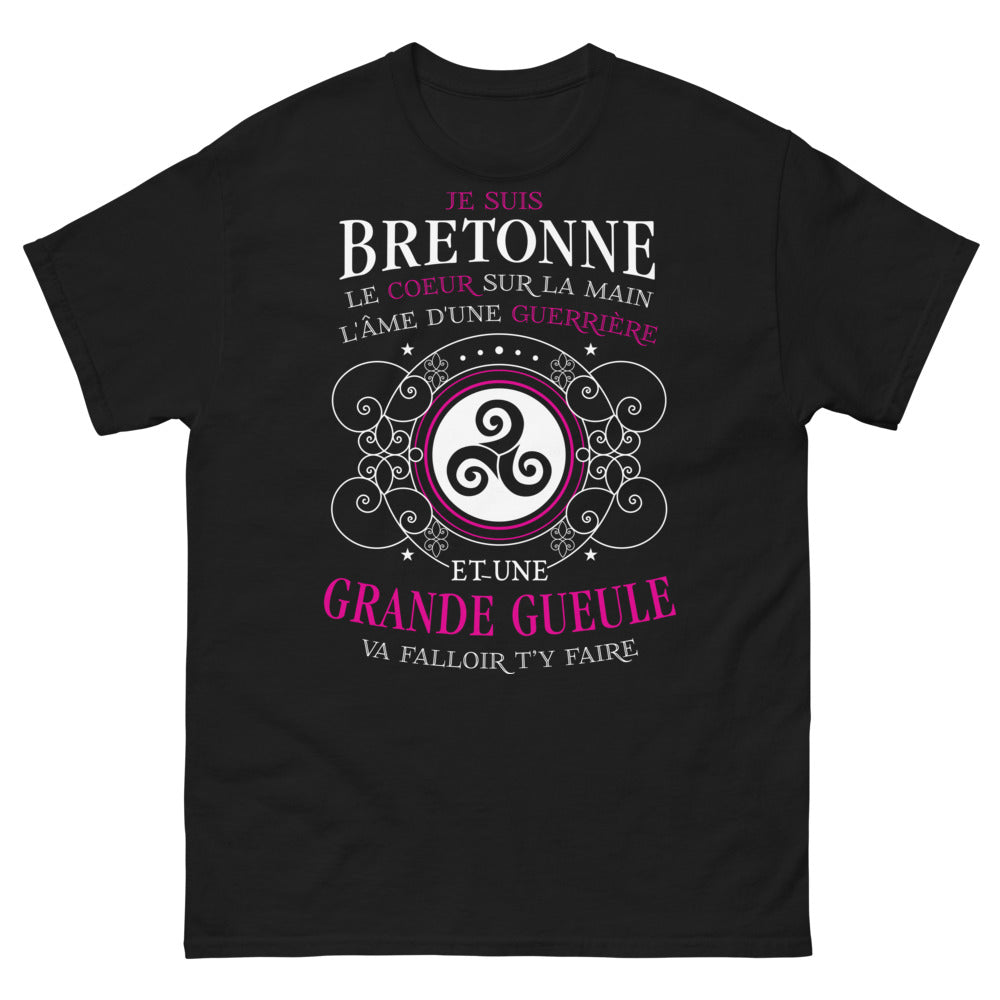 T-shirt Bretonne noir - Cœur sur la main, âme guerrière