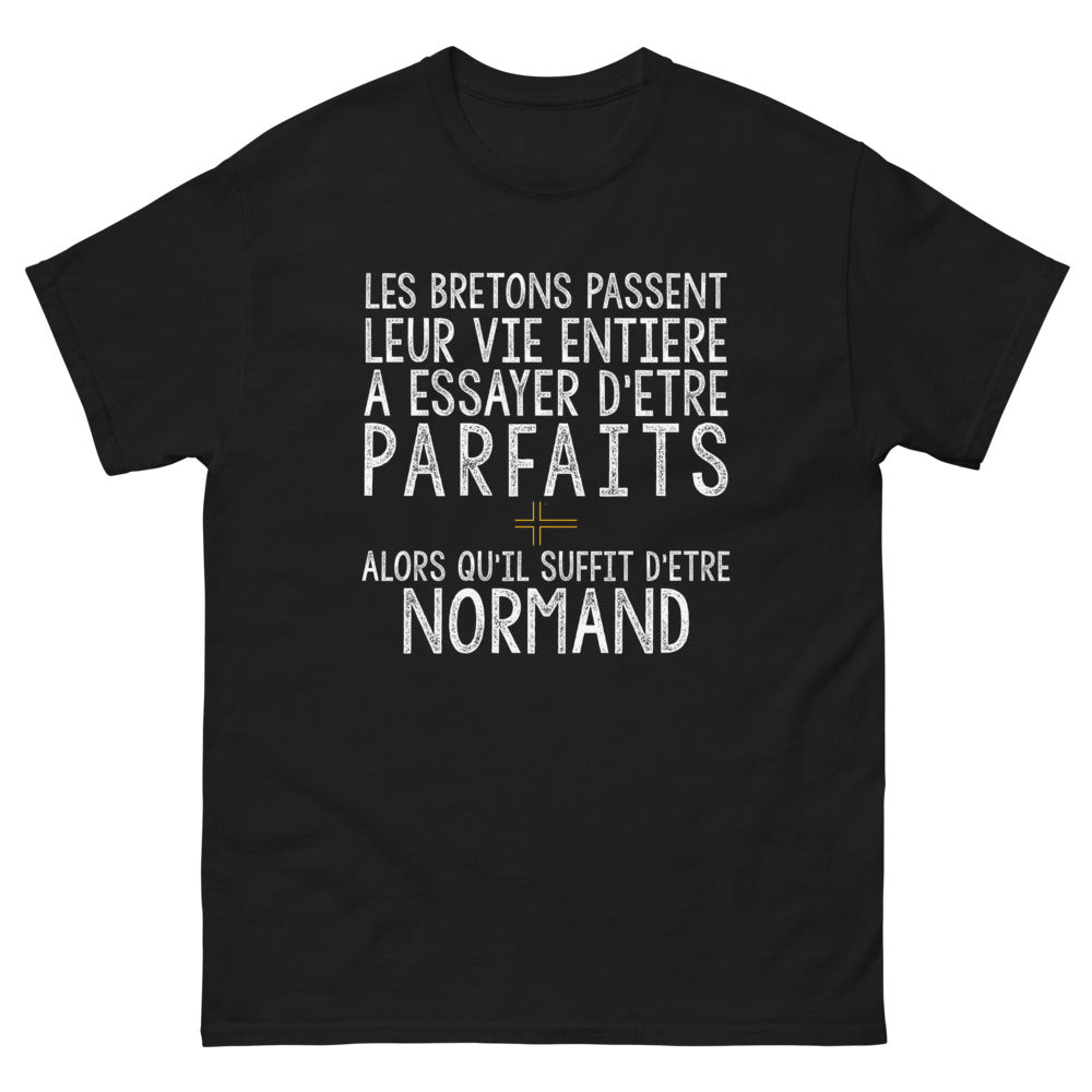 T-shirt Normand noir - Les Normands savent quand se contenter