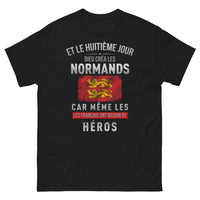 Thumbnail for T-shirt Normands noir - Normands héros, humour et fierté