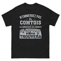 Thumbnail for T-shirt Comtois noir - N'emmerdez pas les Comtois (texte imprimé)