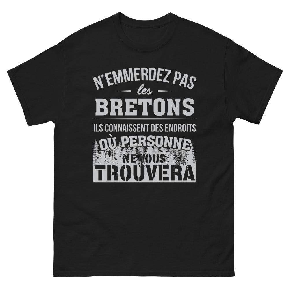 T-shirt Breton noir - « N'emmerdez pas les Bretons »