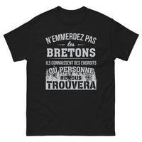 Thumbnail for T-shirt Breton noir - « N'emmerdez pas les Bretons »