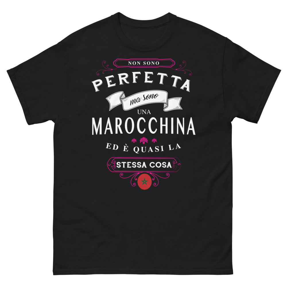 T-shirt Marocchina noir - 'Non sono perfetta ma sono una marocchina'