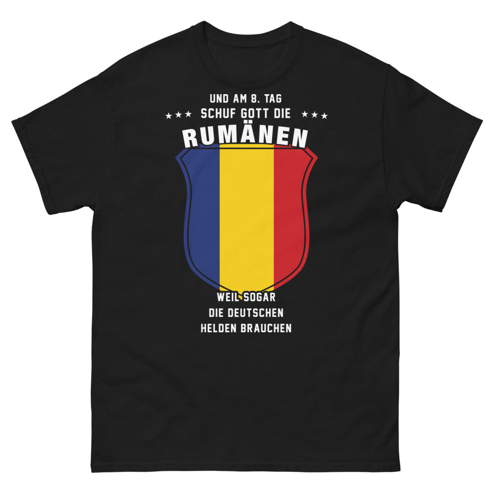 T-shirt Roumanie noir - Am 8. Tag Schuf Gott die Rumänen