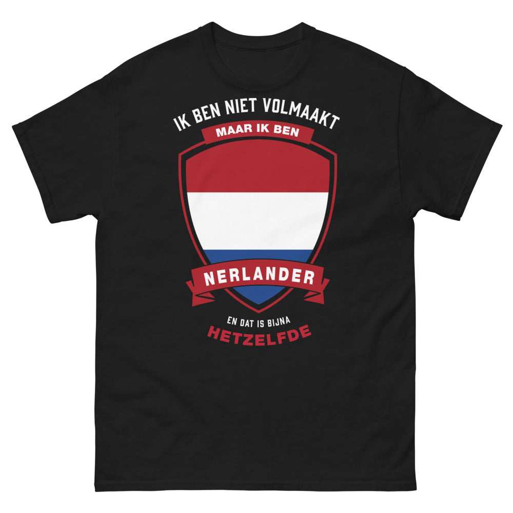T-shirt néerlandais noir - Ik ben niet volmaakt