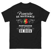 Thumbnail for T-shirt Française de naissance Portugaise noir - clin d'œil biculturel
