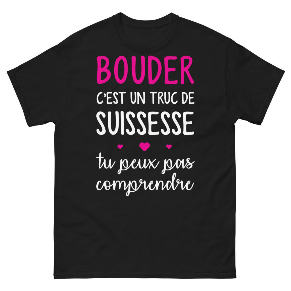 T-shirt Suisse noir - Bouder, c'est un truc de Suissesse