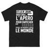 T-shirt apéro humour noir - 8e jour Dieu créa l'apéro