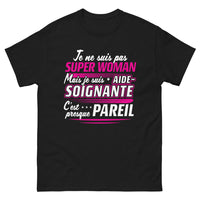 Thumbnail for T-shirt aide-soignante noir - presque super woman