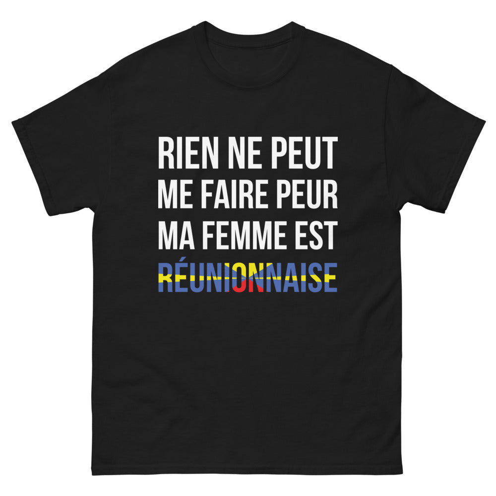 T-shirt Réunionnaise noir - Rien ne peut me faire peur