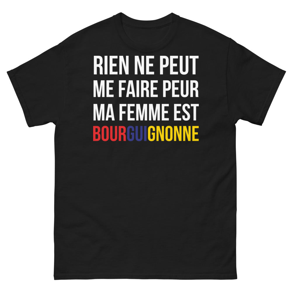 T-shirt Bourgogne noir face - Rien ne peut me faire peur