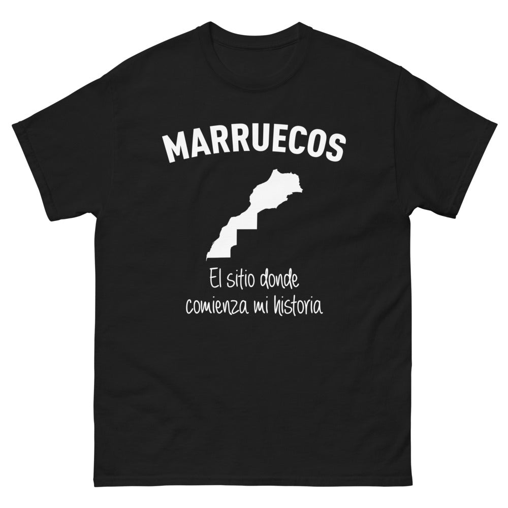 T-shirt Marruecos noir - lieu où commence mon histoire