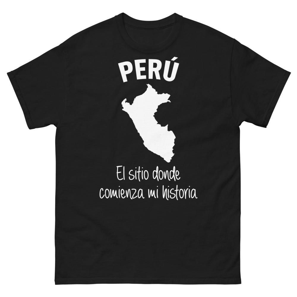 T-shirt Pérou noir - l'histoire commence ici