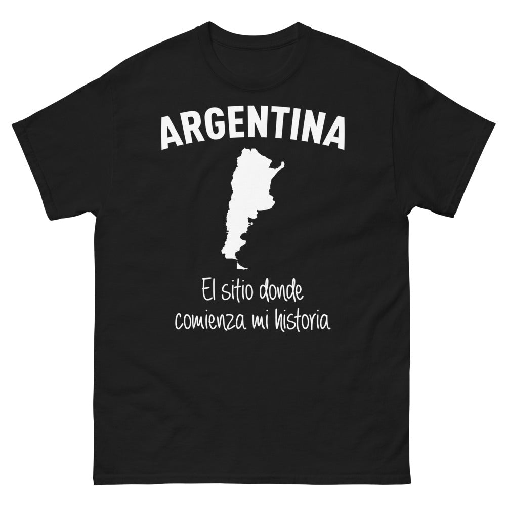 T-shirt Argentine noir - El sitio donde comienza mi historia