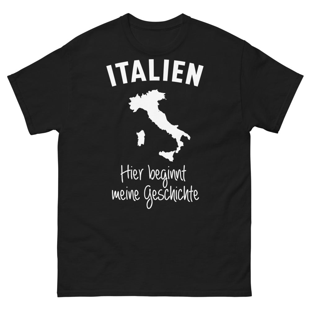 T-shirt Italie noir - Hier beginnt meine Geschichte