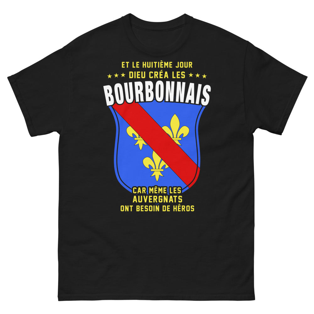 T-shirt Bourbonnais noir face - Et le huitième jour, Dieu créa les Bourbonnais