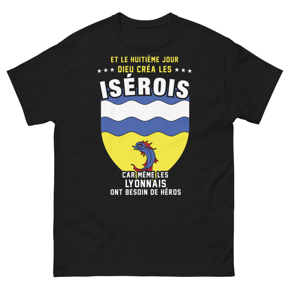 T-shirt Isérois noir - Dieu créa les Isérois