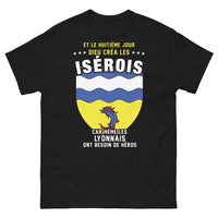 Thumbnail for T-shirt Isérois noir - Dieu créa les Isérois