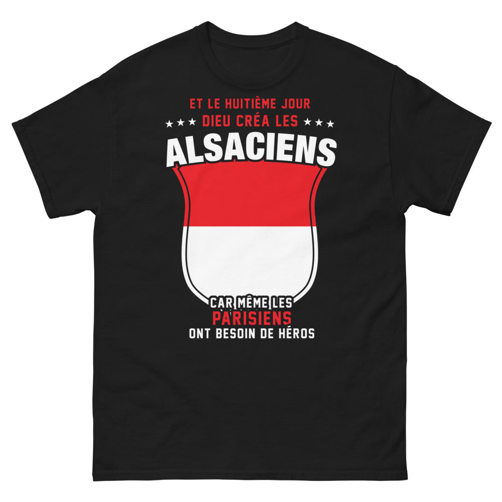 T-shirt Alsaciens noir - héros du quotidien