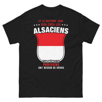 Thumbnail for T-shirt Alsaciens noir - héros du quotidien