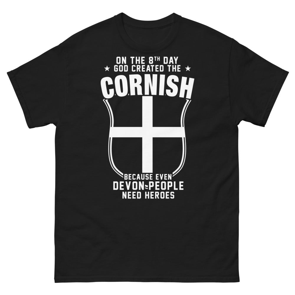 T-shirt Cornouailles noir - On the 8th Day, God Created the Cornish