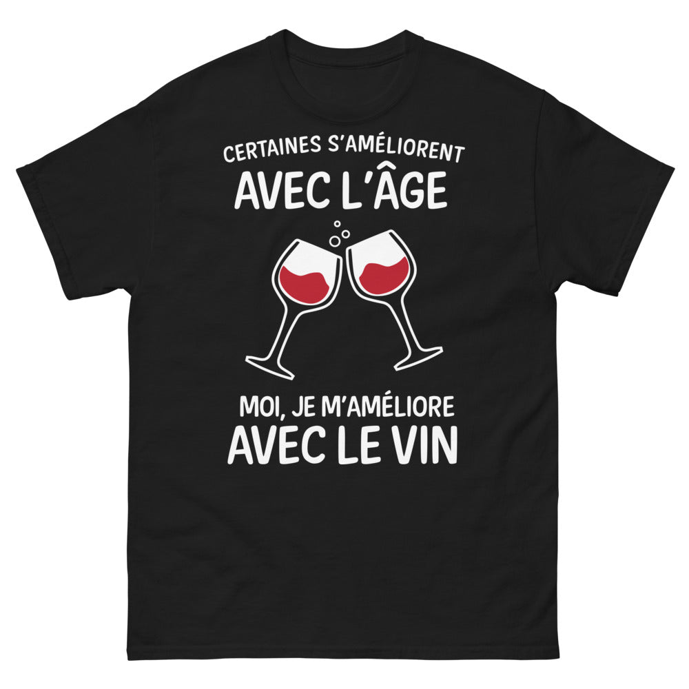 T-shirt Vin noir - Certains s'améliorent avec l'âge