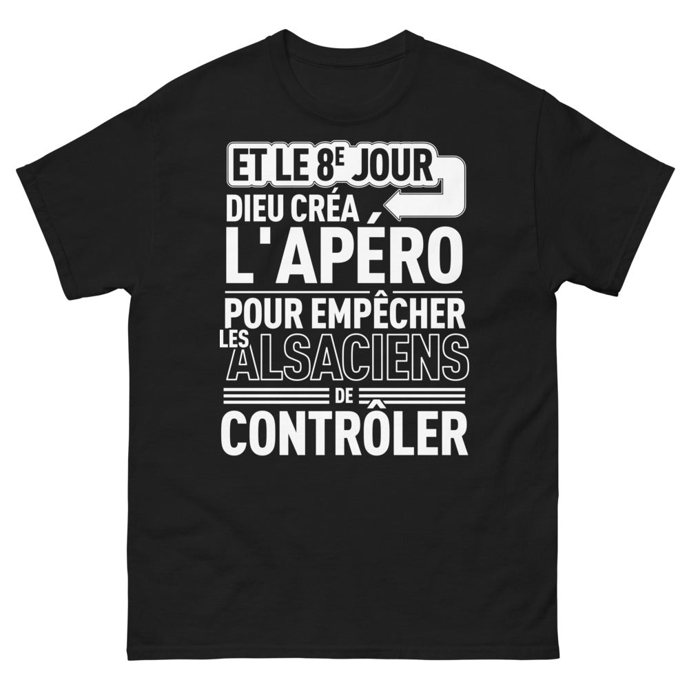 T-shirt Apéro Alsacien noir - humour sombre et esprit alsacien