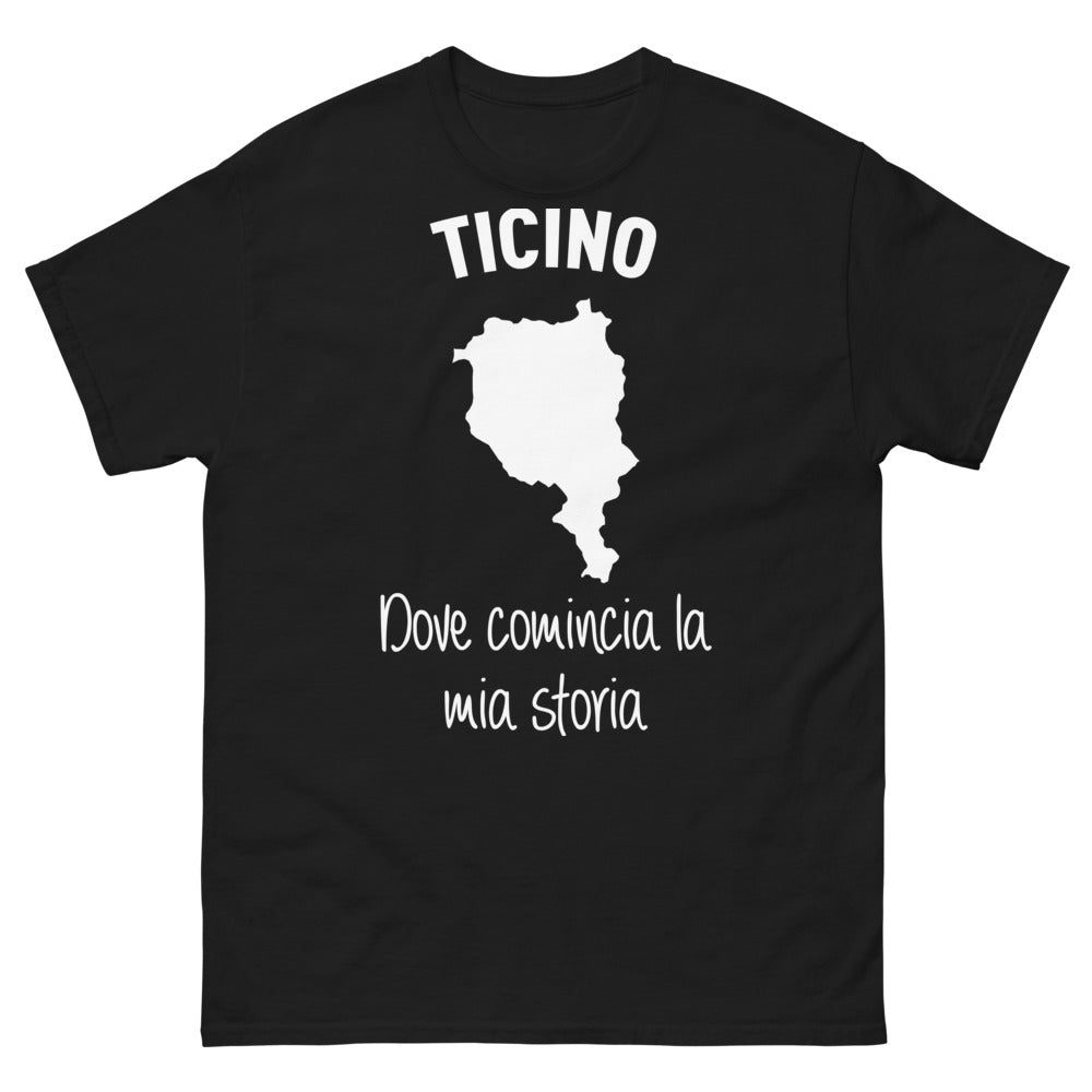 T-Shirt Ticino nera - Dove comincia la mia storia