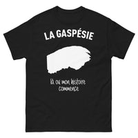 Thumbnail for T-shirt Gaspésie noir - Là où mon histoire commence