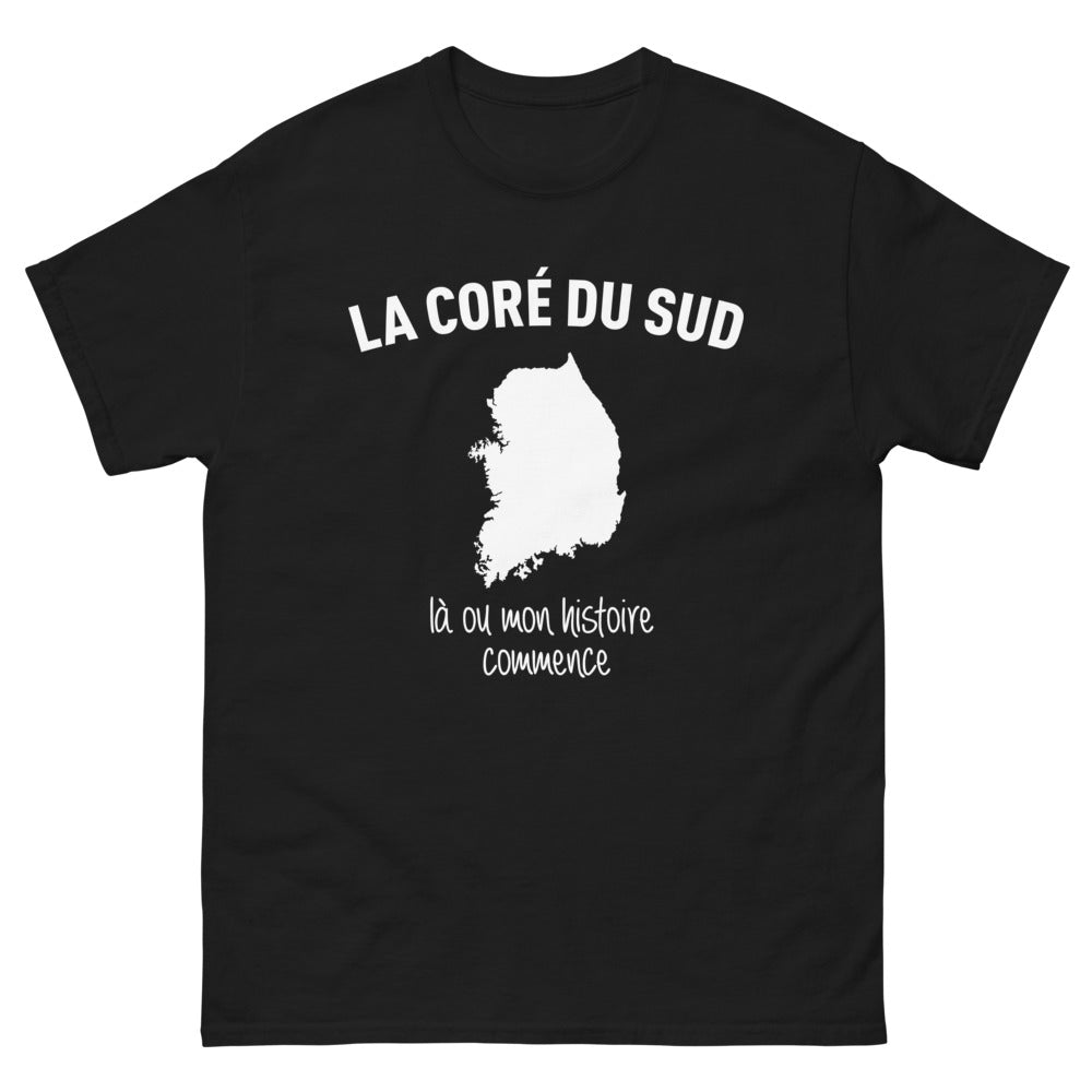 T-shirt Corée du Sud noir - design sombre et élégant