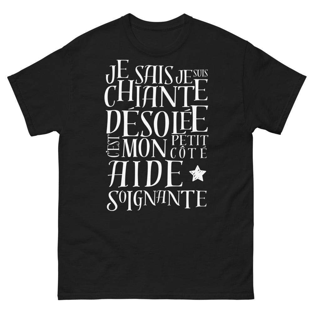 T-shirt aide-soignante noir - Je-sais-je-suis-chiante