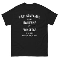 Thumbnail for T-shirt italienne et princesse noir - c'est compliqué d'être italienne et princesse
