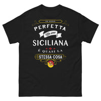 Thumbnail for T-shirt Sicile noir - Sono perfetta, sicilienne