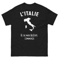 Thumbnail for T-shirt Italie noir - Là où mon histoire commence