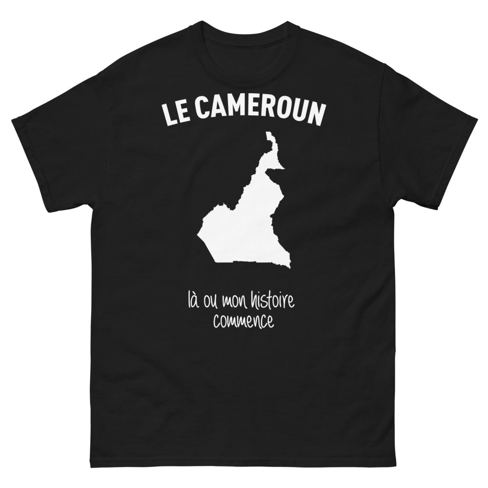 T-shirt Cameroun noir - là où mon histoire commence