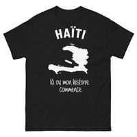 Thumbnail for T-shirt Haïti noir - Là où mon histoire commence