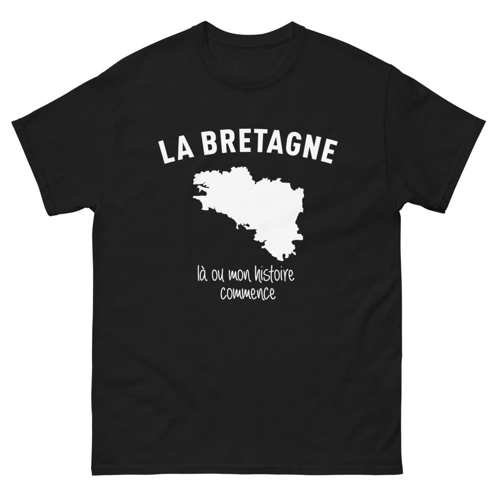 T-shirt Bretagne noir - Bretagne : Là où mon histoire commence