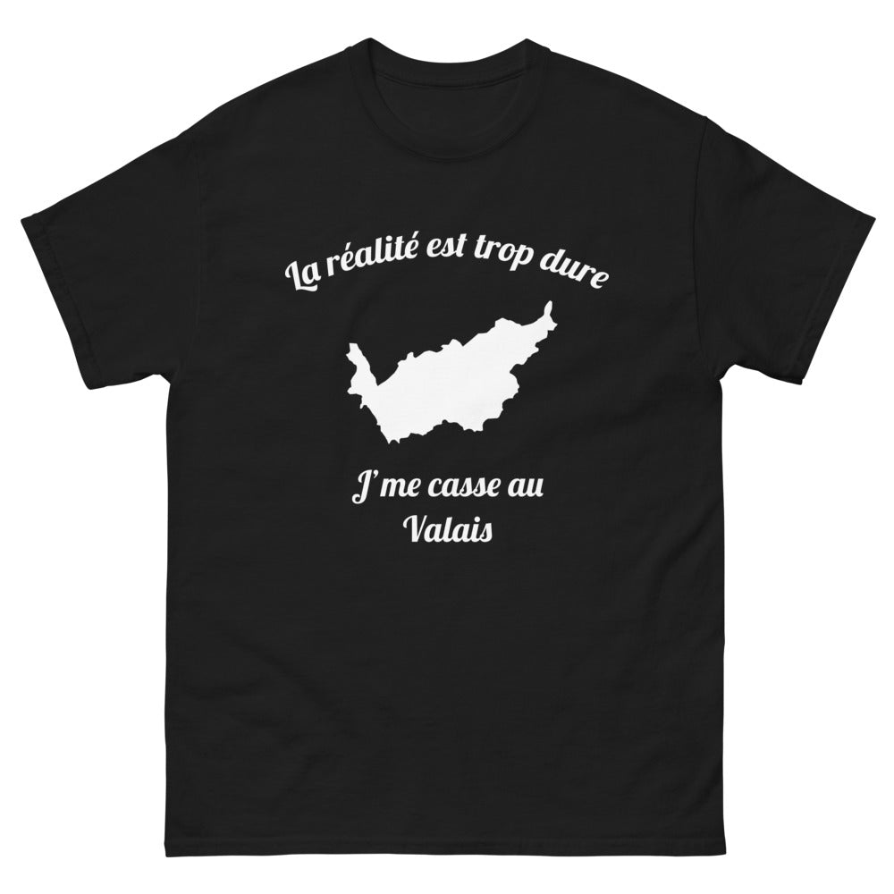 T-shirt Valais noir - La réalité est trop dure
