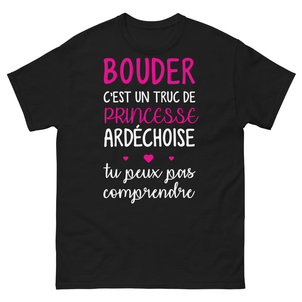 T-shirt Princesse Ardéchoise noir - Bouderie élégante ardéchoise