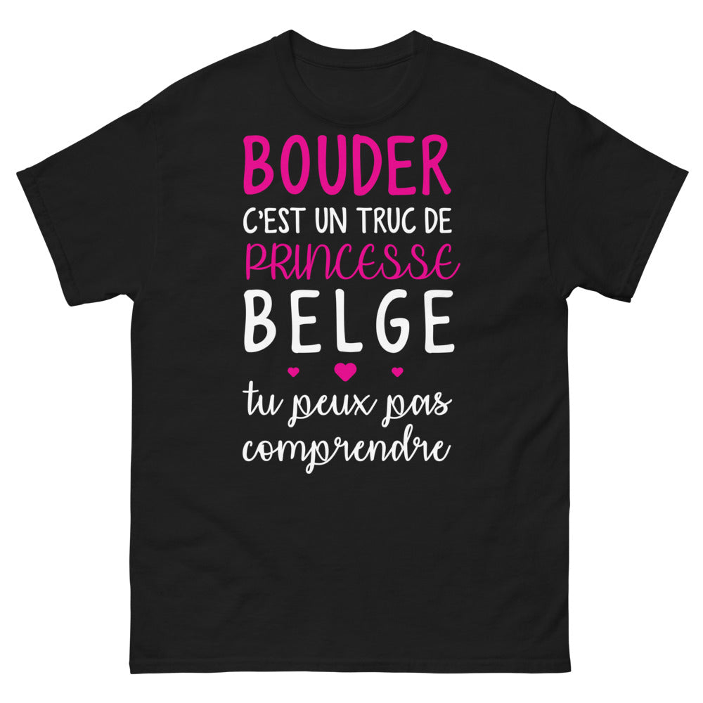 T-shirt Belge noir - bouder avec fierté