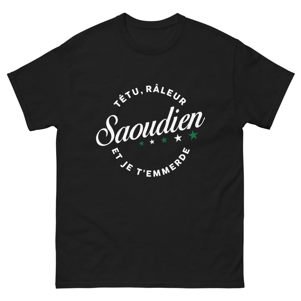 T-shirt Saoudien noir - râleur fièrement têtu