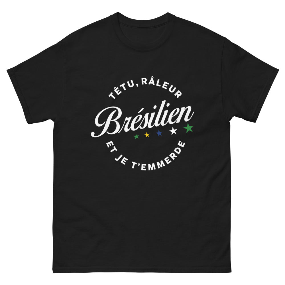T-shirt Brésilien noir - râleur têtu