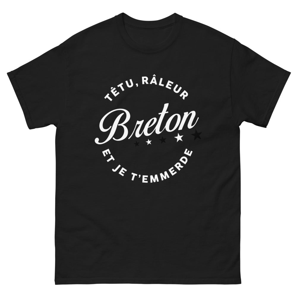 T-shirt Bretagne noir - têtu râleur breton