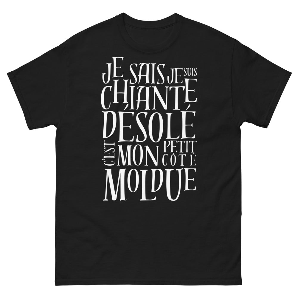 T-shirt moldu noir - je suis un peu chiante
