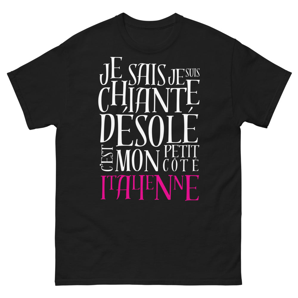 T-shirt Italie noir - côté italien avec humour
