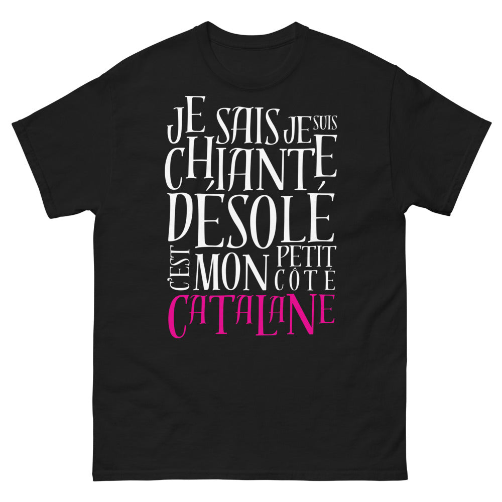 T-shirt catalan noir - Je sais, je suis chiante